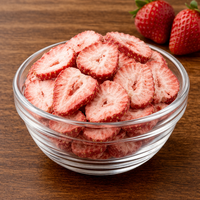Rodajas de Fresa Liofilizadas de Primera Calidad, 100% Fruta Real, Veganas, Dulces, Saludables, Listas para Comer