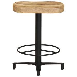 Ensemble de 2 tabourets de bar en bois de manguier massif et noir, bois naturel et coloris noir - Product Image 3