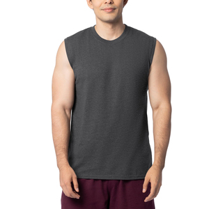 Débardeur Homme Tendance 2026 Couleur Unie Col Rond Tricoté Style Décontracté Musclé Gris Foncé - Product Image 1