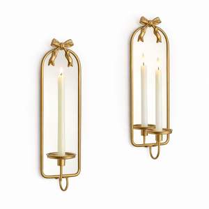 Juego de Apliques de Pared de Cristal y Latón Vintage, Diseño Clásico de Brazo Curvo, Brillo Elegante, Decoración de Hogar de Lujo Atemporal - Product Image 3