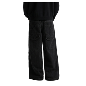 กางเกงยีนส์คาร์โก้ทรงหลวมขาบานสีน้ำเงินซีดแบบโอเวอร์ไซส์หลายกระเป๋าสำหรับผู้ชาย - Product Image 4