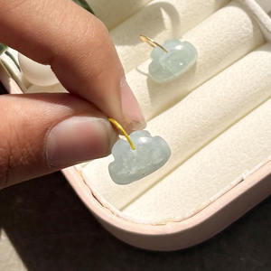 Pendentif en pierre précieuse Aquamarine polie, charme en pierre bleue naturelle avec anneau en or, bijou bohème, cadeau pour l'amour - Product Image 4