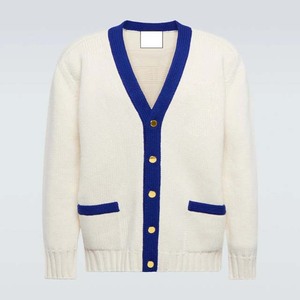 <b>Women's</b> Knitted <b>Cardigan</b> V-Neck <b>Long</b> Sleeve Solid Color Contrast Trim Button Closure Classic Style All Seasons Wear - Product Image 1