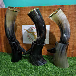 Corne à boire viking artisanale de qualité supérieure avec support en corne, vaisselle médiévale rustique pour bière, au meilleur prix - Product Image 5