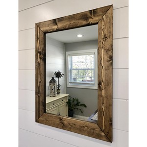 Espejo de Pared con Marco de Madera Reciclada Rústica, Hecho a Mano, Venta al Por Mayor |   Aqdus Saleem - Product Image 1