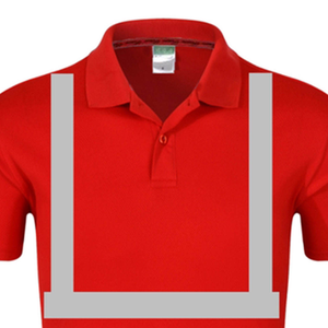 Men <b>Red</b> Reflective Hi Visibility Workwear Polo Shirt Polyester <b>Material</b> - Product Image 6