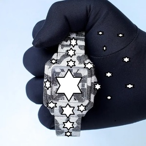 Reloj de Lujo con Moissanita VVS, Acero Inoxidable, 41 mm, Movimiento Automático Japonés, Edición Limitada, Bisel con Diamantes Rosa Rubí, Esfera Cuadrada - Product Image 1