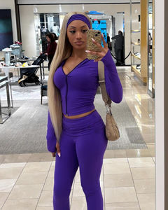 Ensemble de survêtement personnalisé pour femmes Y2K avec logo personnalisé, veste zippée intégrale et pantalon évasé, ensemble 2 pièces pour la gym et le fitness, vêtements de sport pour femmes - Product Image 6