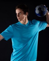 T-shirt à manches courtes pour homme, imprimé géométrique respirant, col rond, coupe classique, polyester, haut de sport