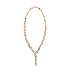 สร้อยคอเพชรทรงรัศมี/มรกต/ทรงหมอน/ทรงหยดน้ำ ทองคำขาว 14k สำหรับงานหมั้น |   เพชรที่เพิ่งเพาะเลี้ยง - Product Image 4