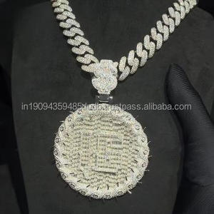 จี้เพชรโมอิสซาไนต์ทรงกลมแบบ Iced Out ตัวเรือนเงินแท้ 925 ประดับด้วยการฝังแบบ Baguette Stone และสไตล์ฮิปฮอป - Product Image 5