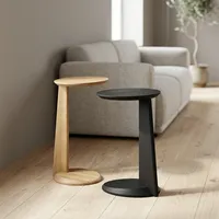 Table d'appoint en bois minimaliste moderne avec plateau rond pour le mobilier de salon