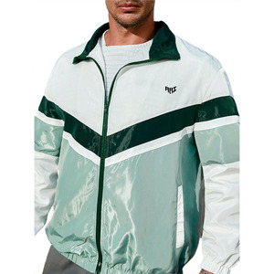 Custom Color Block Woven Nylon Reversible Waterproof Softshell <b>Running</b> Sport Zip up <b>Men's</b> Windbreaker <b>Jackets</b> Coat With Collar - Product Image 4