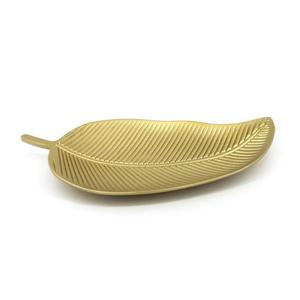 Bandeja de Servir Metálica de Alta Calidad con Forma de Hoja, Bandejas Decorativas Hechas a Mano para Exhibición de Vajilla, Aptas para Lavavajillas, Plato Dorado con Diseño de Hoja - Product Image 3
