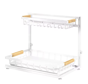 OEM/ODM Vietnam Double <b>Layer</b> Pull Out <b>Under</b> Sink Rack Metal Wire Kitchen Storage Holder Durable Organizer Shelf - Product Image 5