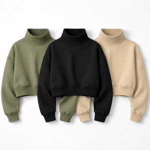 <b>Women's</b> <b>Navy</b> Turtleneck Sweatshirt Full Sleeve Knitted Courage Casual Fit Lightweight Comfort Wear for Daily Outfits - Product Image 3