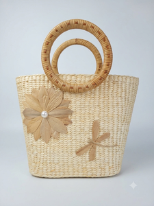 Bolso Bandolera de Paja Estilo Bohemio Catarina de 99 GOLD DATA, Diseño Vintage con Cierre, Ecológico, Mini Bolso de Mujer de 500 ml - Product Image 2
