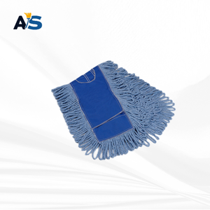 A&S Durable Aluminum 5x24 Blue Dust <b>Mop</b> Synthetic Cotton Fibers Loop-End Design Self-Wringer Blue Backing for Multi-Floor - Product Image 1