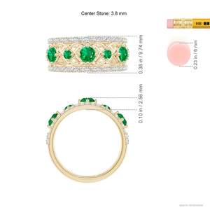 Bague de fiançailles en or massif 14 carats de style Art Déco antique, avec émeraude naturelle certifiée de 0,88 ct et design en grappe de diamants, vente en gros - Product Image 2