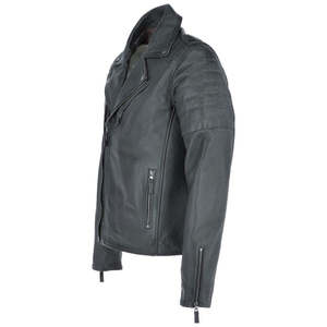 Chaqueta de Cuero Personalizada de Alta Calidad para Hombre con Cuello Alto y Logotipo Frontal, Impermeable, Hecha en Pakistán, de Piel de Oveja, Moda de Invierno - Product Image 2