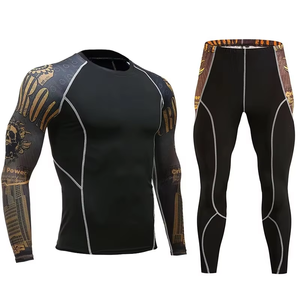 Chemises de compression unisexes respirantes en Spandex/Nylon, pour le sport, la gym, le MMA, le BJJ, Rash Guard à manches longues, Leggings, Combinaisons Rashguard - Product Image 1