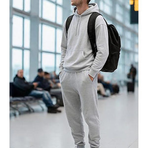 Men Cotton Tracksuit Outfit Full Sleeve Hoodie and Jogger Pants Casual Gym Sportswear Training Daily Wear - Product Image 4