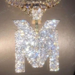 Colgante Personalizado, Colgante con Logotipo Totalmente Cubierto de Diamantes, Cadenas con Diamantes, Colgante de Diamantes Moissanite para Hombre, Cadenas de Rapero - Product Image 1