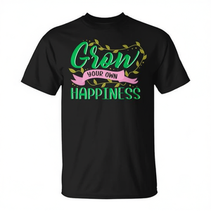 Camiseta Grow Your Own Happiness, unisex, para adultos, manga corta, cuello redondo, estampada en serigrafía, regalo promocional - Product Image 2
