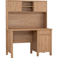 Escritorio Funcional Color Roble RHODES con Estantes de Almacenamiento, Gran Capacidad, Mesa de Estudio Moderna para Estudiantes, Muebles para el Hogar