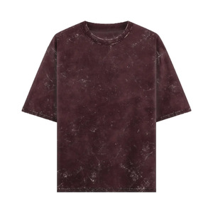 T-shirt à manches courtes brodé col rond pour femme grande taille, 100 % coton biologique, toile respirante, écologique, couleur marron - Product Image 1