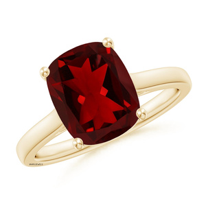 Anillo de compromiso de lujo con granate rojo talla cojín, oro de 10K, 14K, 18K y plata 925/935, anillo llamativo, joyería personalizada al por mayor - Product Image 2