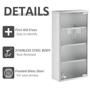 4 Layer Stainless Steel Wall Box Lockable Bathroom Cabinet Furniture - Product Image 5