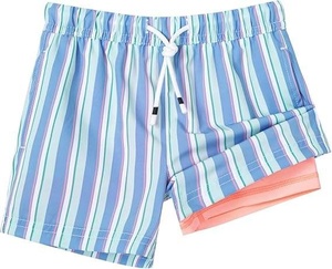 Shorts de Baño Casuales para Hombre, Cintura Media, Elástica, de Secado Rápido, con Rayas Naranjas, 100% Poliéster Tejido, Bolsillos y Cierre con Cordón - Product Image 3