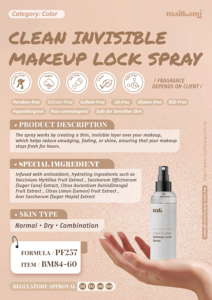 Spray Fijador de Maquillaje Invisible y Limpio de Mailkang Cosmetics Co. LTD, Acabado Natural, Fórmula con Antioxidantes, Anti-Manchas/Desvanecimiento/Brillo - Product Image 2