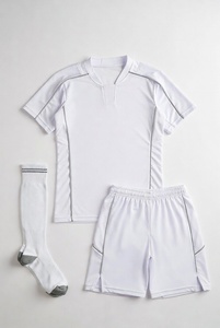 Ensemble de maillot de football unisexe marron à manches courtes, col en V, short à taille élastique, chaussettes, uniforme adulte toutes saisons, 100% coton, séchage rapide - Product Image 2