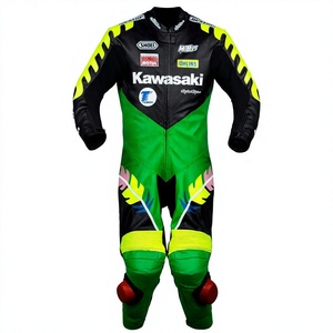 Traje de Carreras Scott Russell MotoCP Rawasaki de 1 Pieza en Piel de Vacuno/Canguro para Motociclismo/Traje de Pista para Motociclistas - Product Image 1