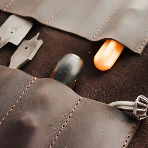OEM leather <b>tool</b> <b>roll</b> organizer bags wholesale bulk supplier premium handmade portable storage export quality for sale - Product Image 4
