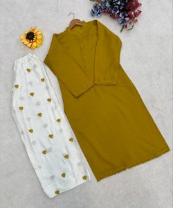 Ensemble haut et pantalon palazzo en coton avec dentelle romaine moderne, pour usage quotidien, prix de gros, vêtement ethnique tissé - Product Image 3