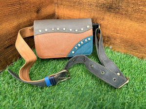 Nouveau sac de taille en cuir recyclé fait à la main occidental avec ceinture réglable Unique Style Vintage Festival Fanny Pack sac de taille de hanche - Product Image 3