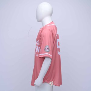 Wholesale Cheap Price <b>Baseball</b> Jerseys with Pink V-Neck Short Sleeve Unisex Adult Breathable Polyester Sublimation Printed Shirt - Product Image 3