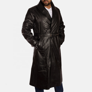 Solid Trader Top Quality Breathable Beautifully Crafted Heavy Weight Winter Protection Warm Topcoat Mens <b>Long</b> <b>Leather</b> <b>Jacket</b> - Product Image 4