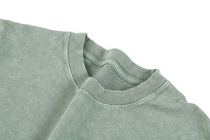 Camiseta de Hombre Oversize de Algodón 100% Pesado, con Cuello Redondo, Lavado Ácido, Estilo Vintage, con Logotipo Personalizado OEM - Product Image 3