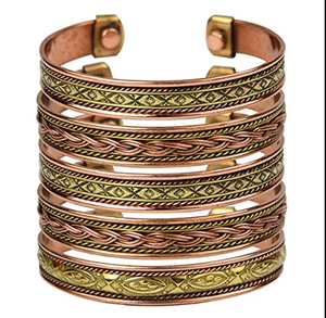 Pure Copper <b>Wire</b> Wrapped Multi Strand Therapy Bracelet Fashionable Metal Jewelry Exquisite Design Multi Layered Cuff - Product Image 6