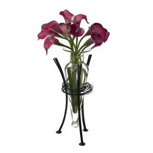 Florero de Metal Martillado Hecho a Mano de Lujo, Soporte Decorativo Premium para Flores Frescas, Flores Artificiales, Hierba de Pampas y Flores Secas - Product Image 1