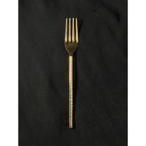 Stainless Steel Gold PVD coated <b>Flatware</b> Set of 4 Cutlery Spoon Fork Knife Hammered Handle Perfect Wedding Rental Cutlery - Product Image 3