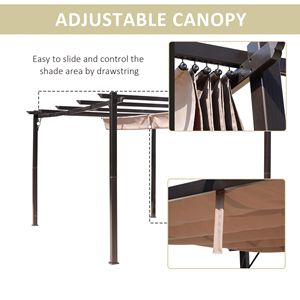 Pergola Retrattile in Alluminio 10x13 per Esterni, Tettoia Ombreggiante per Patio, Giardino, Veranda, Feste e Grigliate - Product Image 4