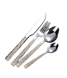 Royal ชุดช้อนส้อมเคลือบสีเงินช้อนเครื่องใช้บนโต๊ะอาหารสแตนเลสช้อนอุปกรณ์บนโต๊ะอาหารเครื่องใช้บนโต๊ะอาหารที่ปลอดภัยสำหรับงานปาร์ตี้คาเฟ่ - Product Image 1