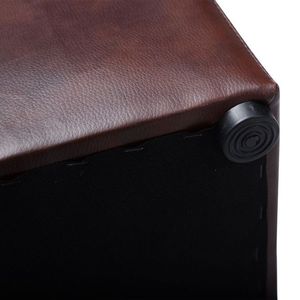 Pouf contenitore in lino da 16 pollici, poggiapiedi con telaio in legno allungabile, seduta convertibile per ingresso di fattorie, hotel e uso domestico - Product Image 2