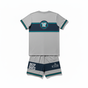ชุดเสื้อยืดและกางเกงขาสั้นพิมพ์ลายวินเทจฤดูร้อนสไตล์บ็อกซี่ ผ้าฝ้าย 100% พิมพ์ลายโลโก้ด้วยเทคนิค DTG ชุดลำลองแฟชั่นสปอร์ตสองชิ้นสำหรับผู้ชาย - Product Image 2
