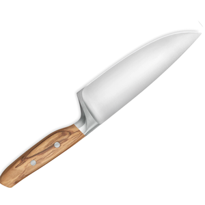 Cuchillos de Chef Profesionales de Acero Inoxidable con Mango de Madera Natural Remachado, Hoja Afilada para Cortar Carne y Verduras - Product Image 3